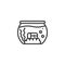 Aquarium with treasure chest line icon