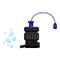 Aquarium water filter icon, cartoon style