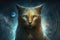 Aquarius cat zodiacal sign illustration generative ai