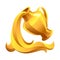 Aquarius zodiac sign, golden horoscope symbol.
