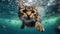Aquatic Adventure: A Playful Kitten Cat\\\'s Underwater Journey