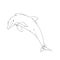 Aquatic Animals Dolphin Drawing Illustration.