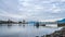 Aquatic center ferry dock with clouds in the morning