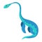 Aquatic dinosaur icon, cartoon style