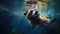 Aquatic Explorer: A Young Raccoon\\\'s Underwater Journey