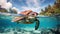 Aquatic Harmony: A Sea Turtle\\\'s Serenade in Shallow Waters