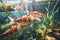 Aquatic orange water carp fish red nature underwater animal aquarium pet swim goldfish