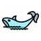Aquatic orca icon vector flat