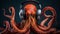 Aquatic Serenade: Groovy Octopus Enjoys Music with Stylish Headphones