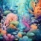 Aquatic Tapestry - Vibrant and Detailed Art of Underwater Corals