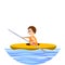Aquatics. Rowing, kayaking. Illustration.