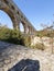 Aqueduct french Pont du Gard bridge in provence natural park