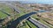 Aqueduct Vechtzicht Muiden in The Netherlands. Infrastructure road, highway. river, waterway crossing and tunnel