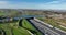 Aqueduct Vechtzicht Muiden in The Netherlands. Infrastructure road, highway. river, waterway crossing and tunnel
