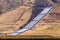 Aqueducts at the south end of San Joaquin Valley, taking pumped water uphill, over the Grapevine, en route to Los Angeles, part of