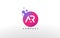 AR Letter Dots Logo Design with Creative Trendy Bubbles.