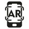 Ar phone control icon simple vector. Augmented reality