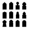 Arab arch door shape set. Islam window gate, arabesque arabian vector icon silhouette