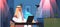 arab businessman freelancer looking at laptop screen arabic man sitting at workplace in dark night home room