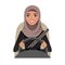 Arab businesswoman driving a car. Arab woman wearing hijab