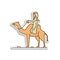 Arab on a camel sticker icon. Element of color Arabic culture icon. Premium quality sticker design icon. Signs and symbols