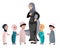 Arab children With female teacher Muslim