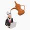 Arab Coffee and Businessman Inspiration Vector Illustration