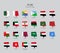 Arab countries flag icons collection