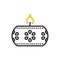 Arab decoration candle case icon. Vector thin line illustration