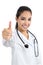 Arab doctor woman happy gesturing thumb up