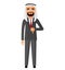 Arab emirates angry business man character vector flat cartoon