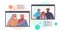 Arab grandparents having virtual meeting with children during video call family chat communication