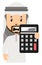 Arab holding calculator, illustration, vector