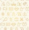 Arab Islamic Signs Seamless Pattern Background on a White. Vector