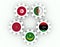 Arab Maghreb Union members national flags on glass gears