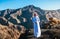 Arab man at the Jebel Jais desert mountain in Ras al Khaimah UAE