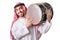 Arab man playing drum