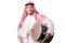 Arab man playing drum isolated