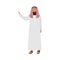 Arab man sheikh in traditional ethnic wearing a gutra. Vector illustration in flat cartoon style