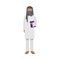 Arab man in traditional ethnic white wear holding a book. Vector illustration in flat cartoon style