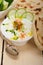 Arab middle east goat yogurt and cucumber salad