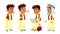 Arab, Muslim Boy Schoolboy Kid Poses Set Vector. Primary School Child. Student Expression. Lifestyle, Friendly. For