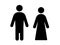 Arab Muslim man and woman vector icon toilet sign