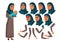 Arab, Muslim Teen Girl Vector. Teenager. Adult People. Mother And Baby. Casual. Fun, Cheerful. Face Emotions, Various