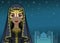 Arab night. Animation portrait of the beautiful girl in ancient clothes.