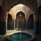 Arab Palace, Harem, Grand Hamam, Hotel, Luxurious Oriental Interiors, Abstract Generative AI Illustration