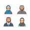Arab people call center agents flat avatars