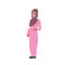 Arab pregnant smiling mother full length avatar on white background, successful family concept, flat cartoon