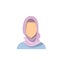 Arab Profile Icon Female Avatar Woan, Muslim Cartoon Girl Portrait