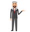 Arab saudi businessman presents something vector flat cartoon il